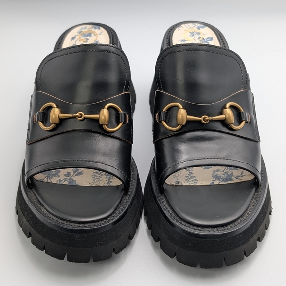 Gucci Cordovan Lux Horsebit Chunky Slide Shoes 39 / US 9 - Picture 2 of 12